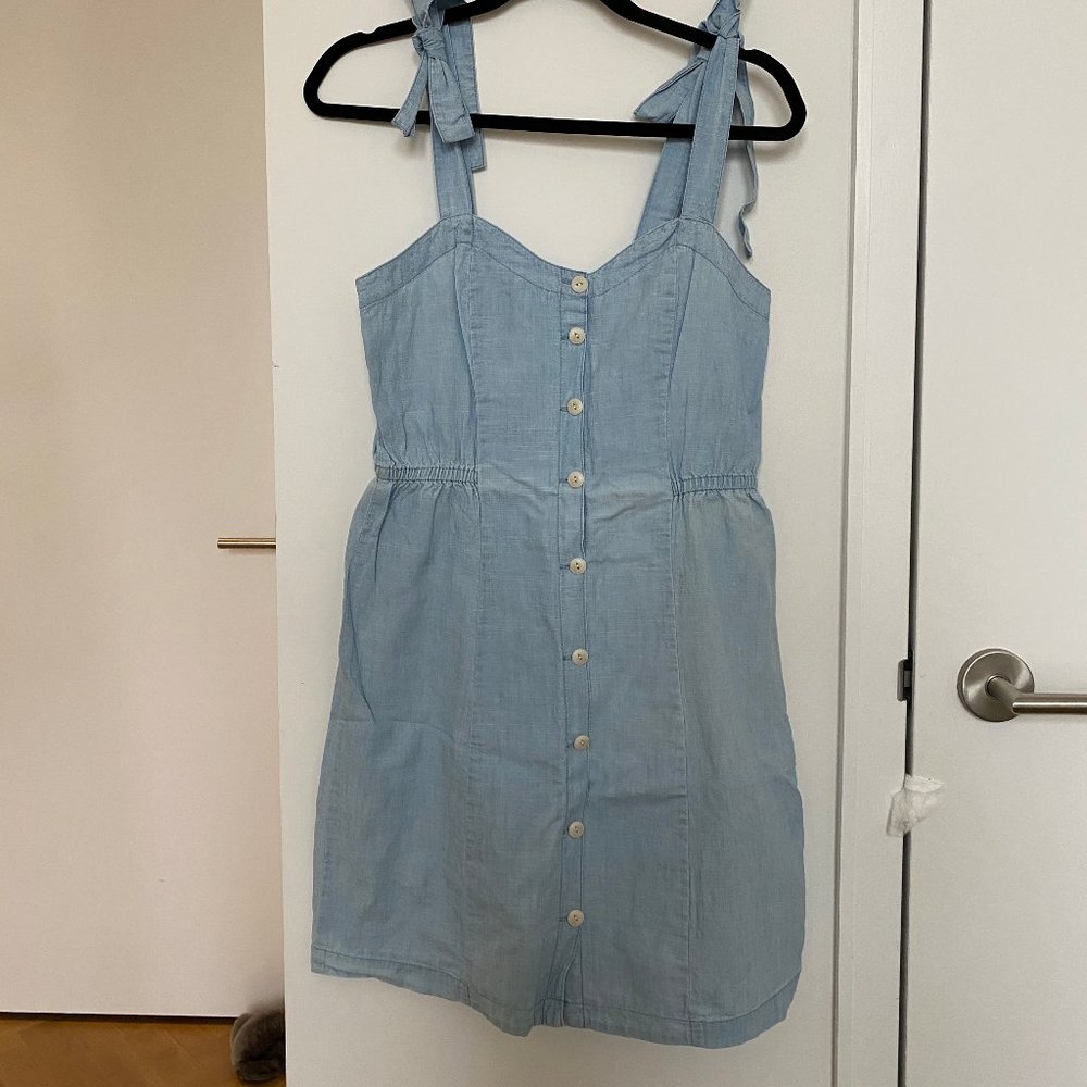 Madewell Tie-Strap Chambray Denim Sundress